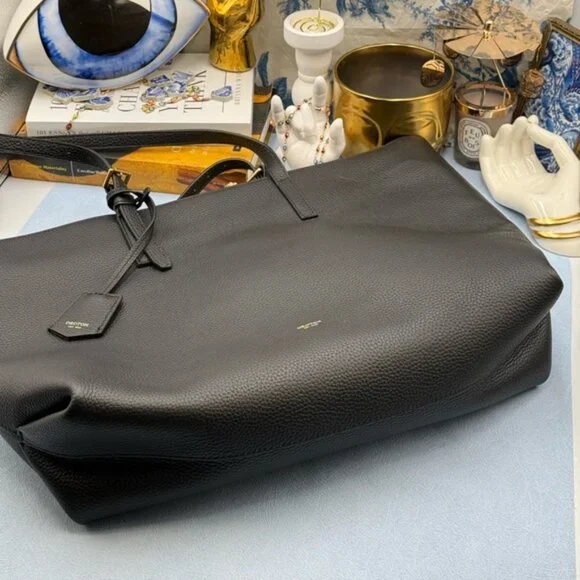 🆕 OROTON 🧿 NWOT Margot Medium Zip Tote Bag, Black Leather - Picture 5 of 16